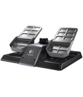 Rudder pedals with toe brakes