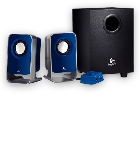 LS21 2.1 Stereo Speaker System (Blue) - Dented Box