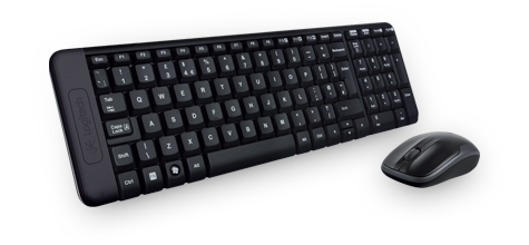 Kit Teclado e Mouse Logitech Wireless Combo MK220