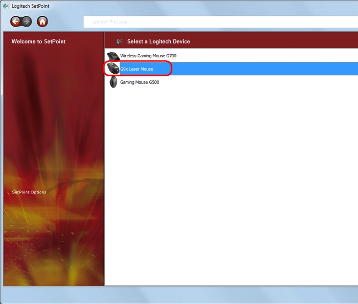 Выберите лазерную мышь G9x