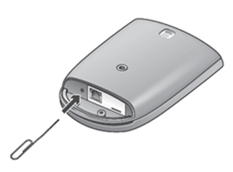 Reset Alert outdoor camera with paper clip