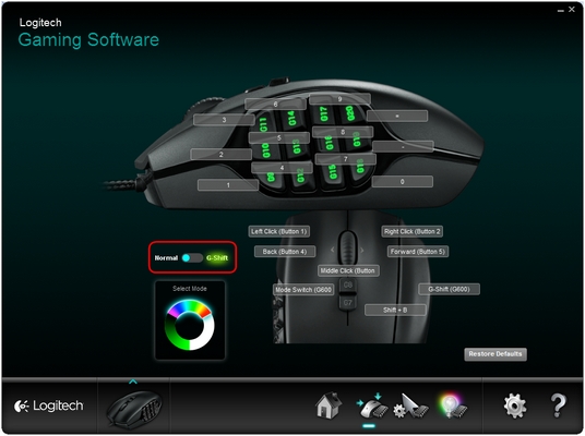 Переключатель Normal/G-Shift (Обычный/G-Shift) мыши G600