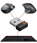 Unifying receiver with two mice and a kayboard