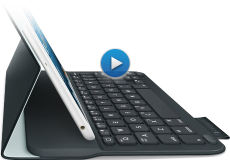 Thin, light design with integrated Bluetooth® keyboard