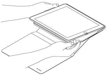Insira o iPad Air 2 no estojo Hinge.
