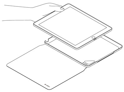 Insira o iPad Air 2 no estojo Hinge.