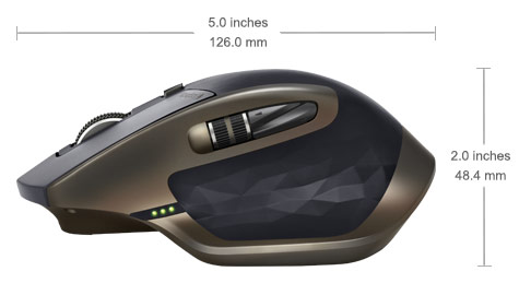 MX Master dimension, 3.4 inches wide