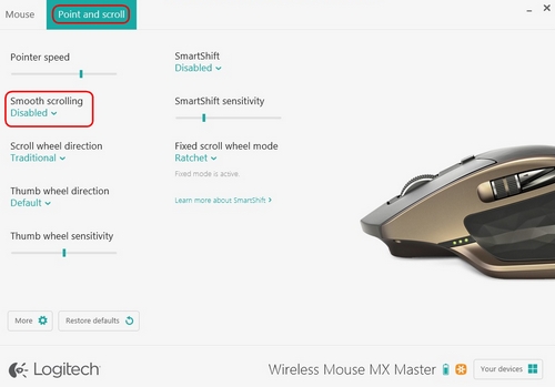 Disable Smooth Scrolling