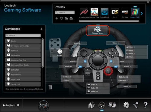 Steering Wheel Settings in LGS