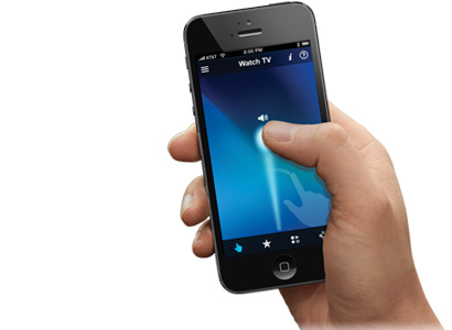 Swipe and tap remote control in smartphone