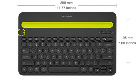 K480 dimensions 11.77 inches by 7.68 inches