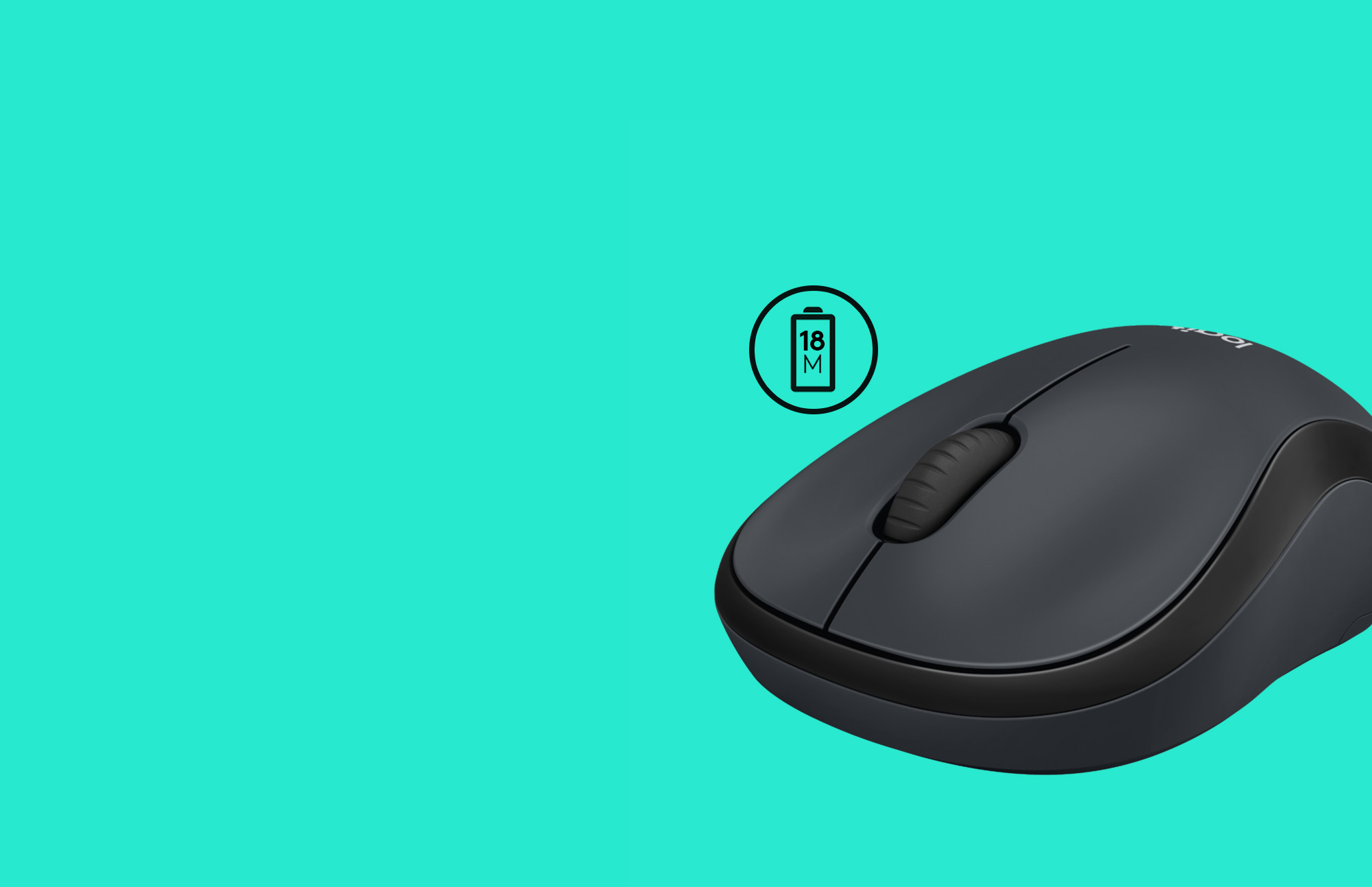 M220 Black Mouse on Teal back ground