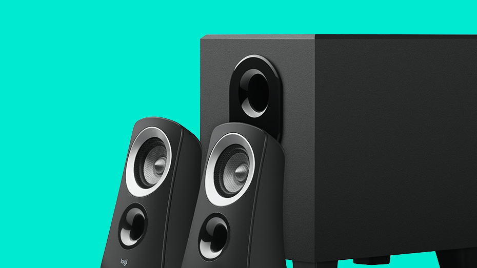 logitech speaker system black z313