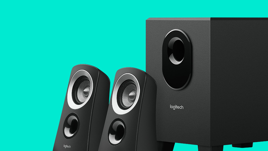 logitech speaker system black z313