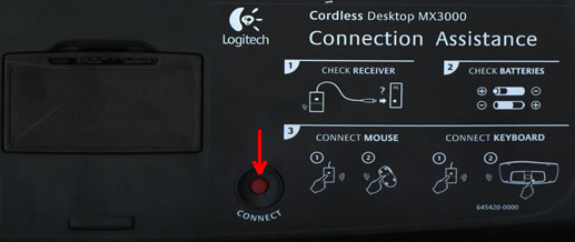 MX3000 kbd connect button