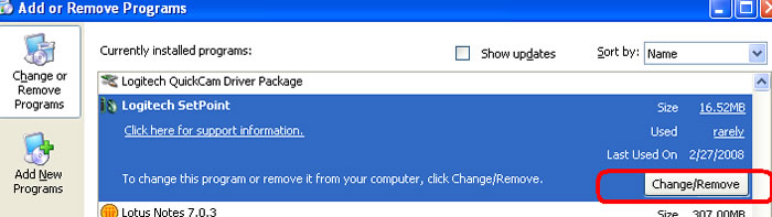 changeRemove button