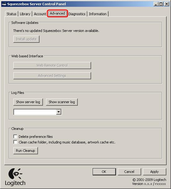 SqueezeboxServer_Windows_ControlPanelAdvancedTab.jpg