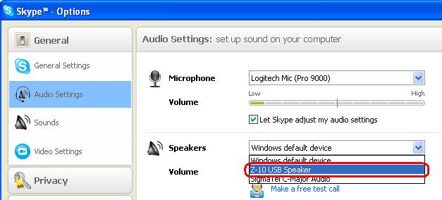 Skype speakers