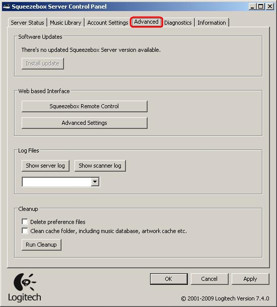 SqueezeboxServer_XP_AdvancedTab