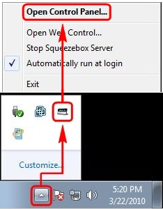 SqueezeboxServer_Win7_TrayIconOpenControlPanel.jpg