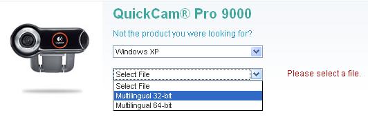 Pro 9000 download select file