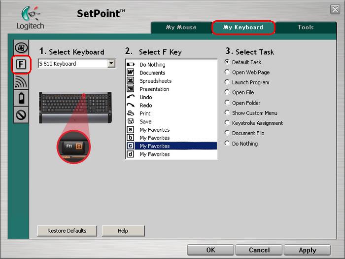 SP F key tab