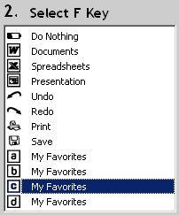 select F key