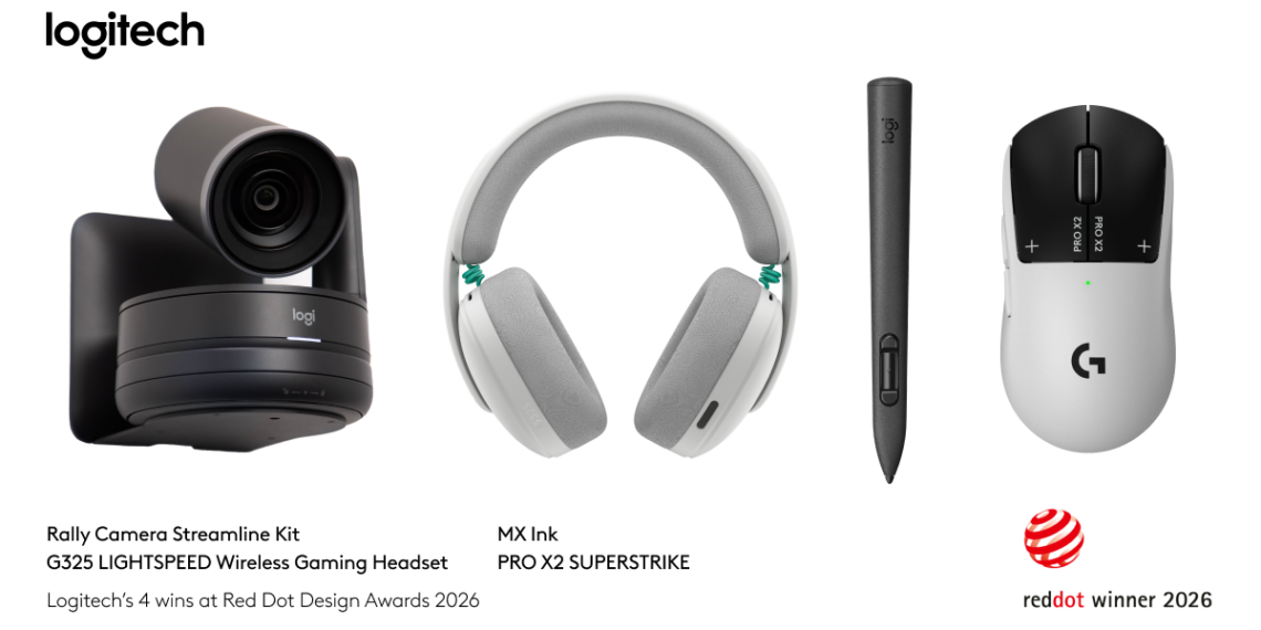 Logitech Wins Four 2026 Red Dot Design Awards for Quality, Function and Innovation