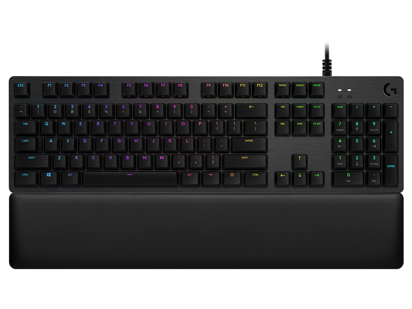 Image of G513 Carbon/Silver LIGHTSYNC RGB Mechanical Gaming Keyboard with Palmrest - GX Blue