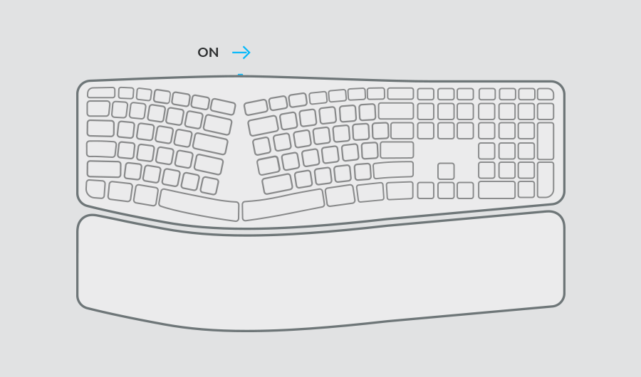 Pastikan keyboard Anda sudah menyala