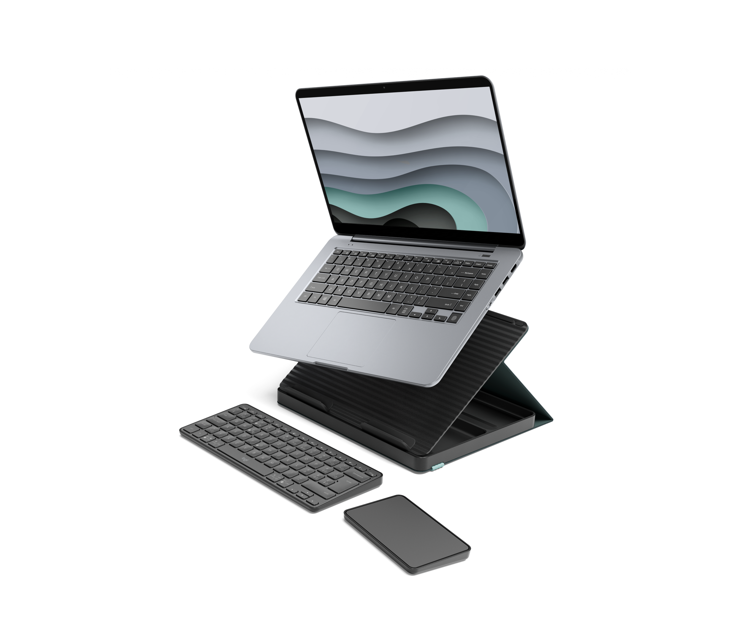 キーボード Logitech Casa Pop Up Desk Kit Logitech Casa Pop Up Desk Kit with Laptop Stand, Wireless