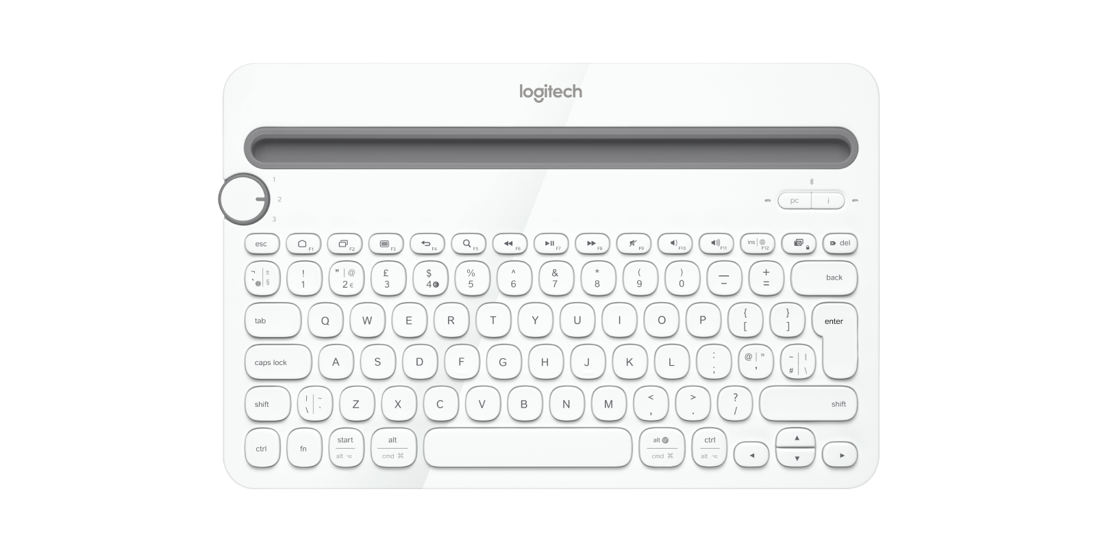 Logitech K480 Keyboard, German Wireless, White, 2229440 (Wireless, White) 並行輸入品 Logitech Multi-Device K480 - Keyboard - Bluetooth - | 920-006351