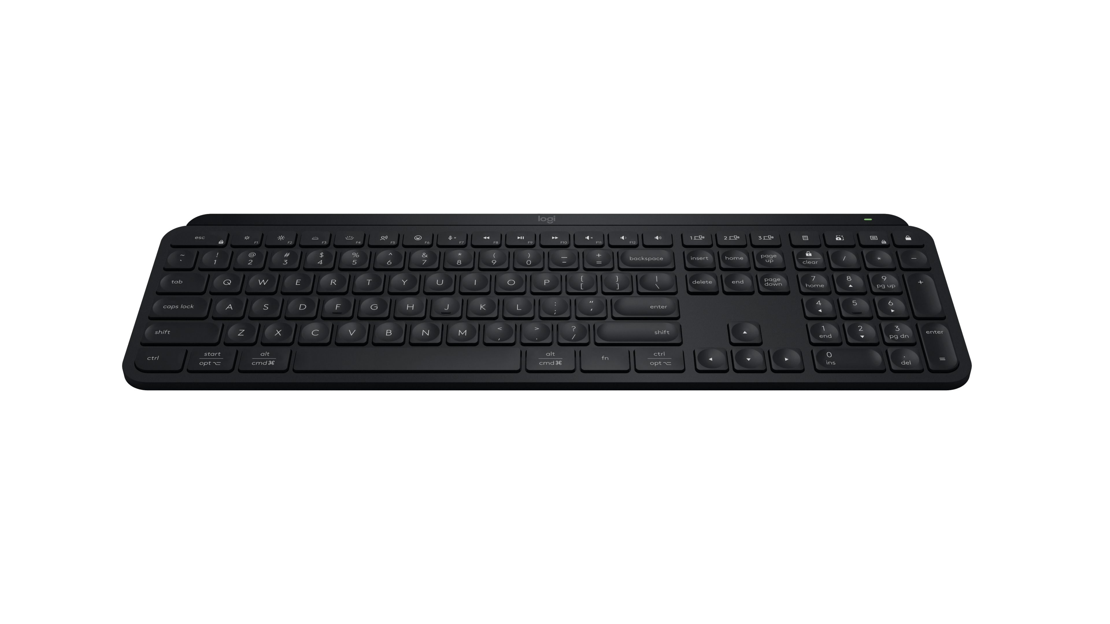 thumbnail interactive-video image 1 of Logitech MX Keys S Wireless Illuminated Keyboard - Graphite - US Layout Refurbished 1 of 4