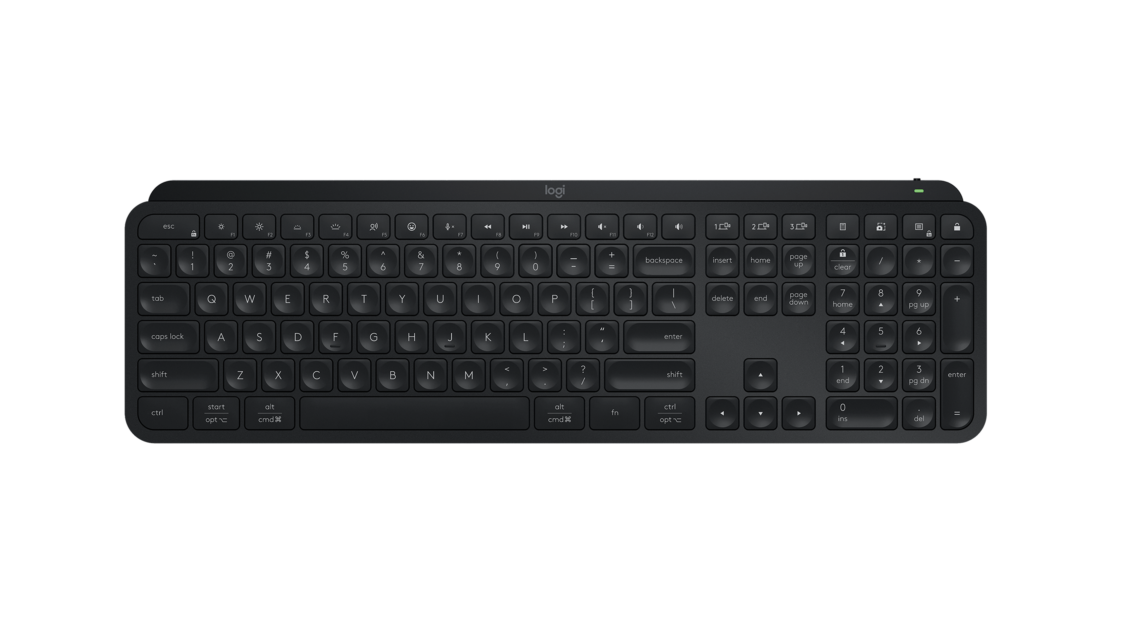 Tastiera Wireless Logitech MX Keys, Layout QWERTY Inglese, Retroilluminazione Intelligente E Ricarica USB-C