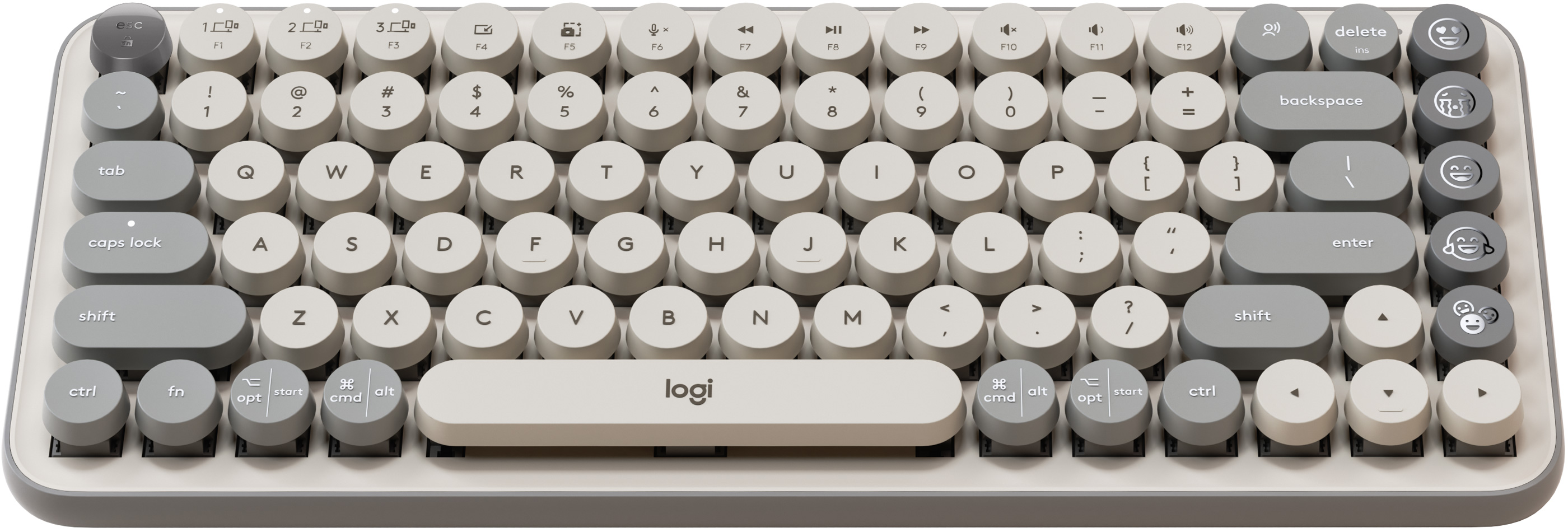 logicool POP KEYS グレー/ホワイト Teclado sem fio mecânico com emoji Logitech POP Keys