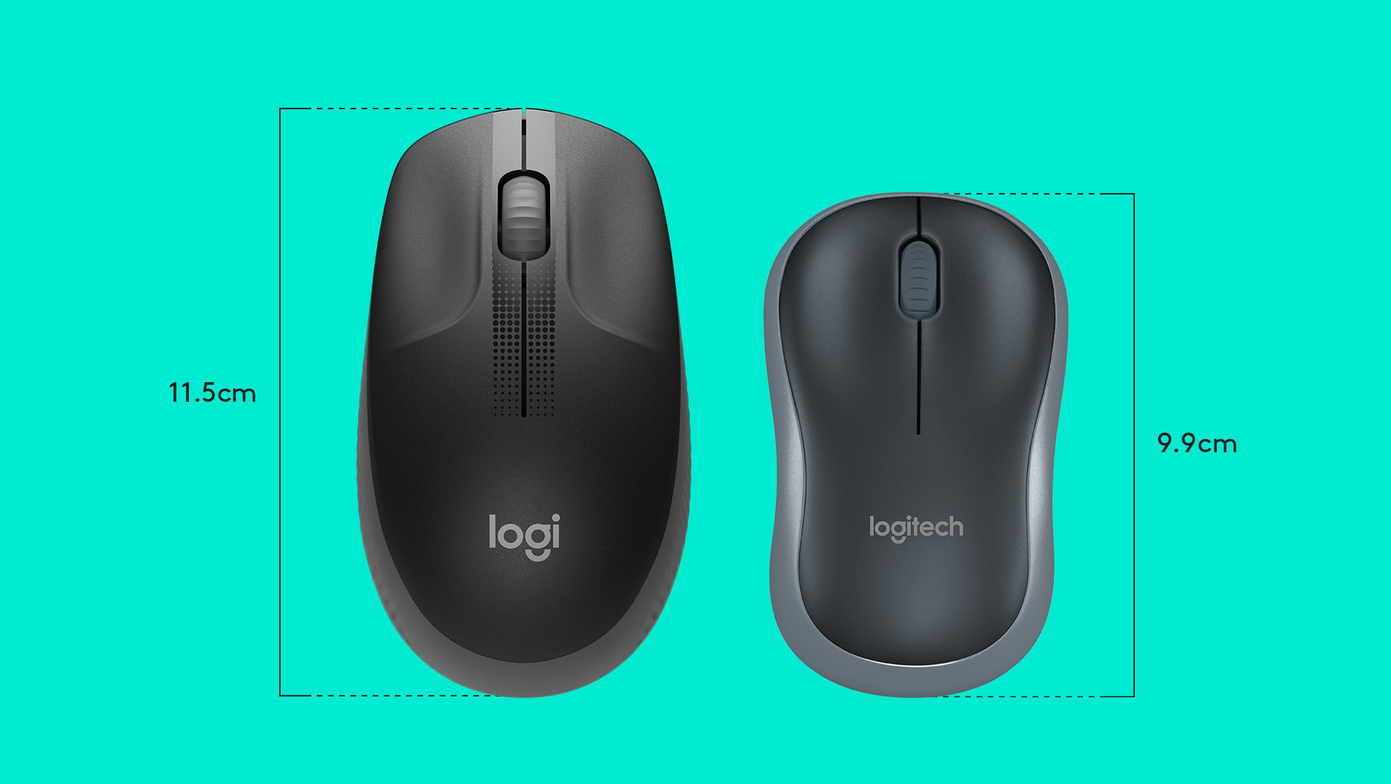 Logitech M190 Wireless Mouse Full Size Curve Design