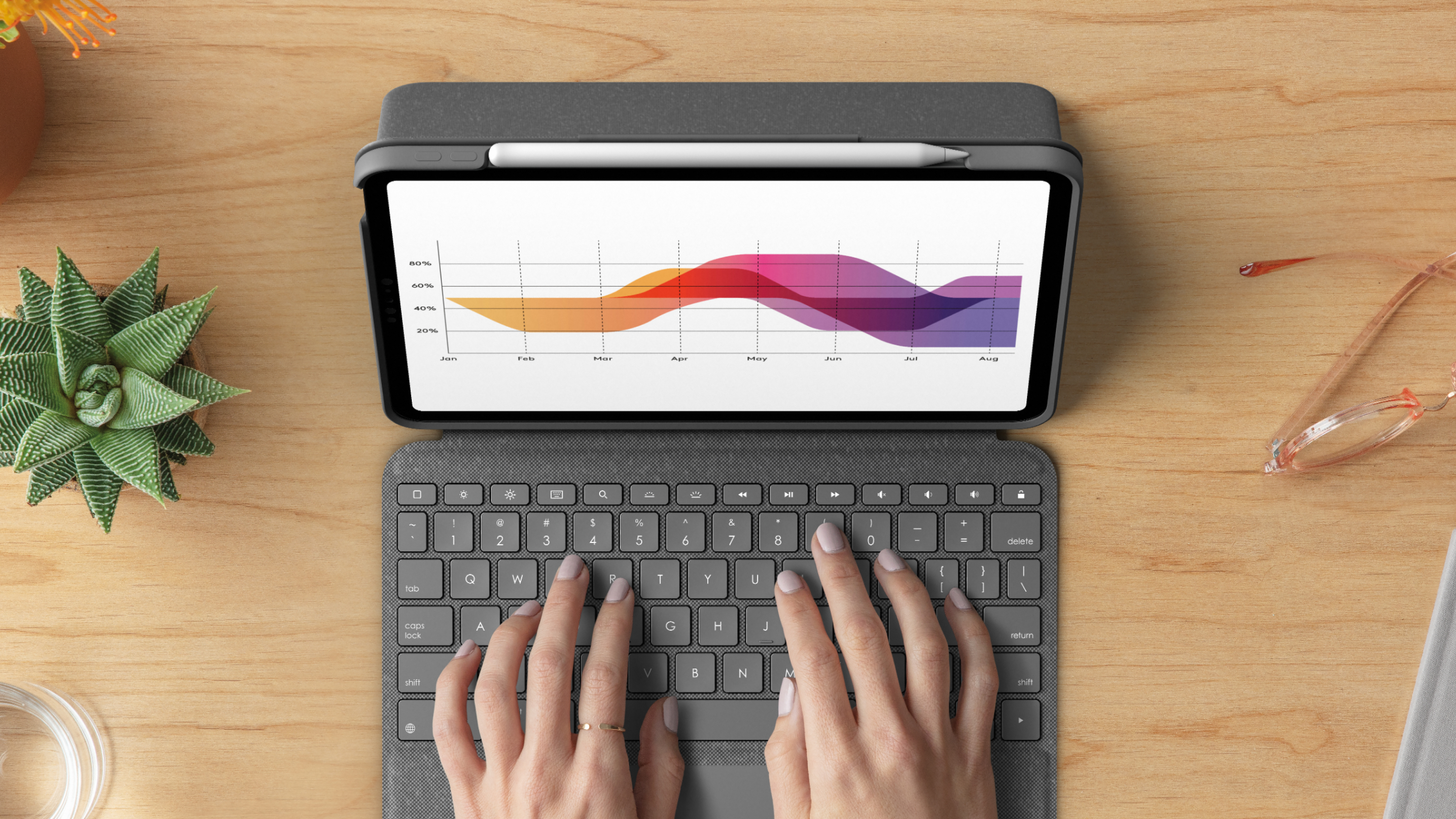 Logicool FOLIO TOUCH iPadAir4•5用 Folio Touch - Trackpad Keyboard Case for iPad Air 11-inch (M2 & M3