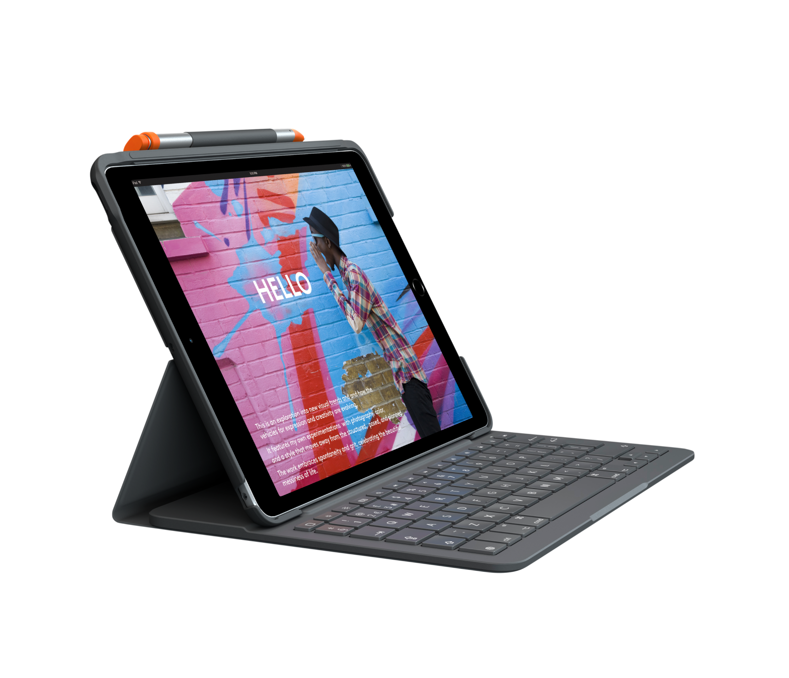 iPad 第五世代 本体 128GB + SLIM FOLIO Logicool Logitech Slim Folio iPad Keyboard Case for iPad and iPad Air
