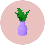 Illustration d'un pot de fleurs violet