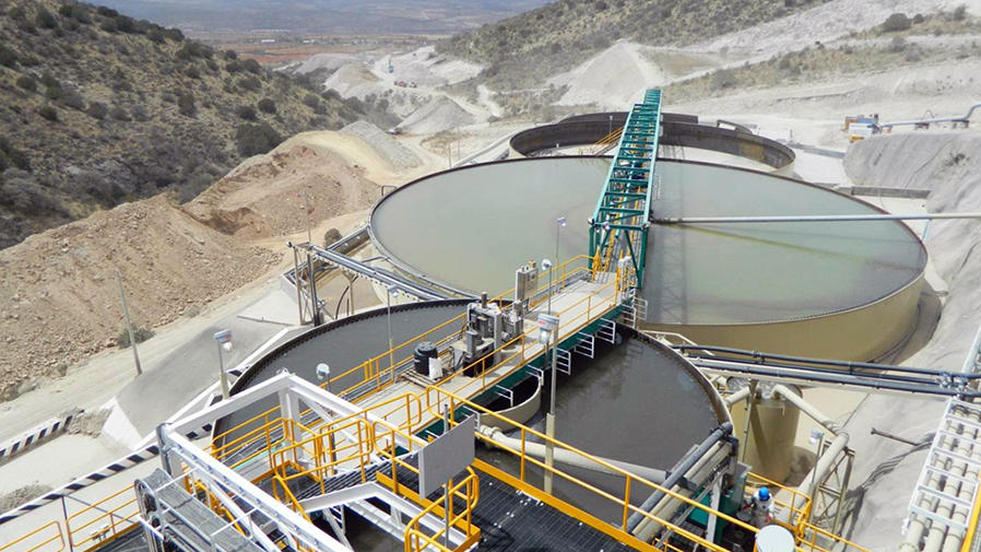 Overhead view of mining facility