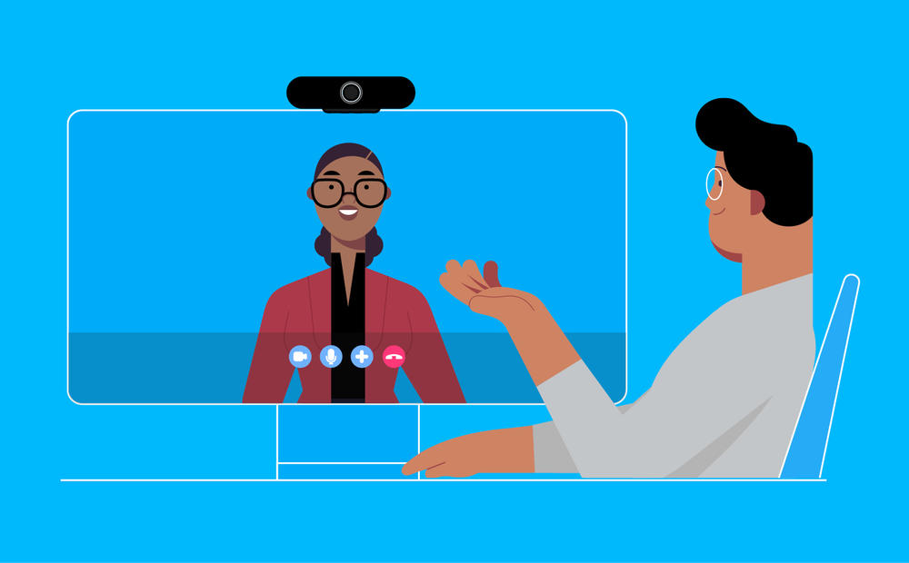 Imagem de videoconferência com produtos Logitech