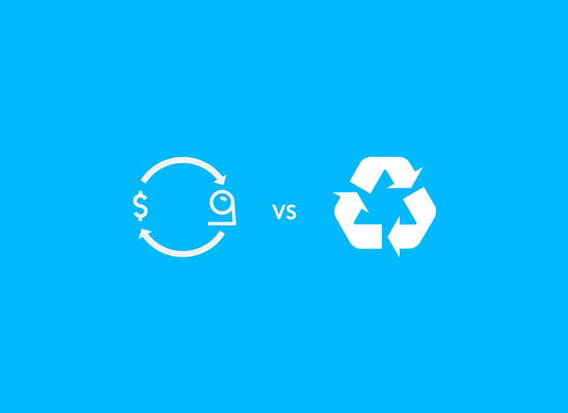 Reuse vs Recycle logos