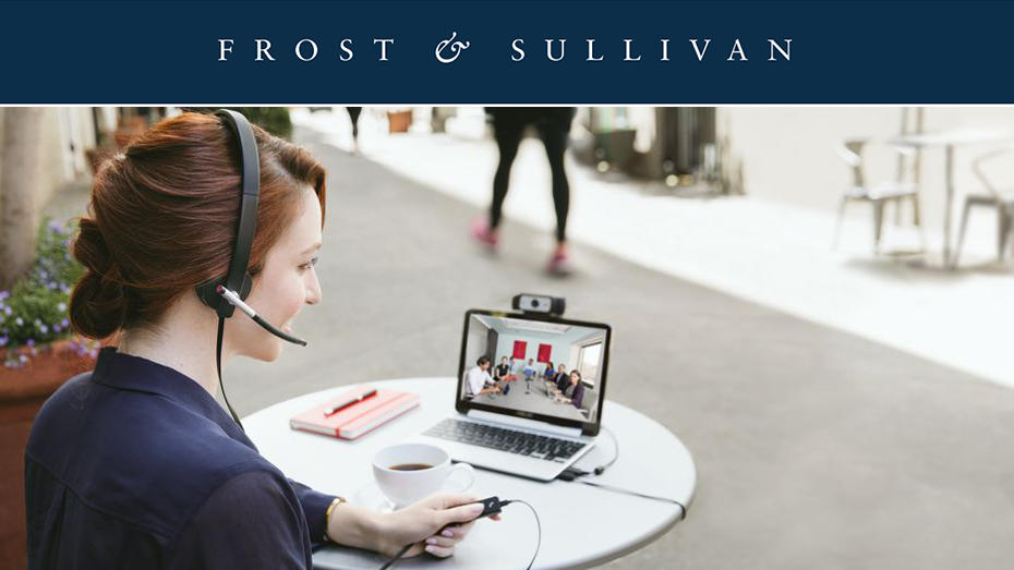 Women using headset to video conference